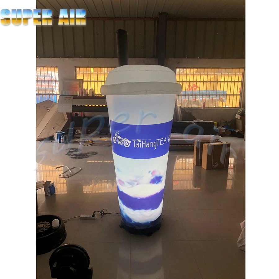 Taza inflable de té de la leche del producto personalizado del bonito diseño con el logotipo publicitario para la decoración