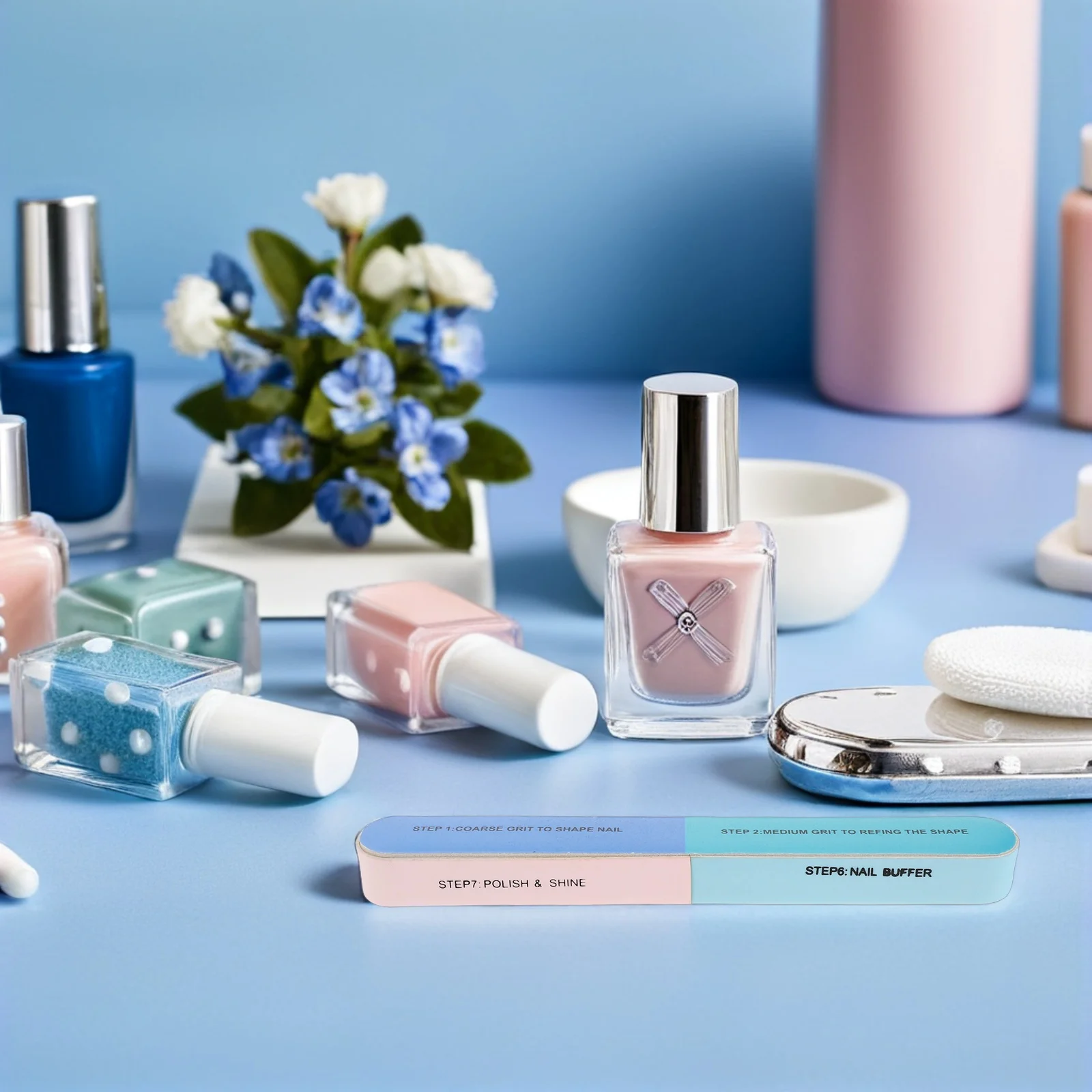 20개 네일 파일 버퍼 세트 7가지 방식의 버핑 블록 천연 아크릴 네일용 폴리싱 도구 매니큐어 네일 케어 전문가용 키트