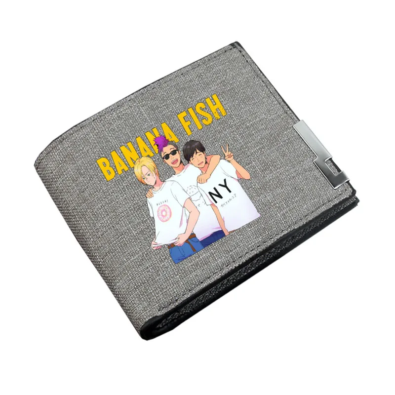 Portafoglio per adolescenti Borsa per soldi corta Portamonete per bambini Portaoggetti bi-fold Portafoglio casual in tela Anime BANANA FISH Gioco