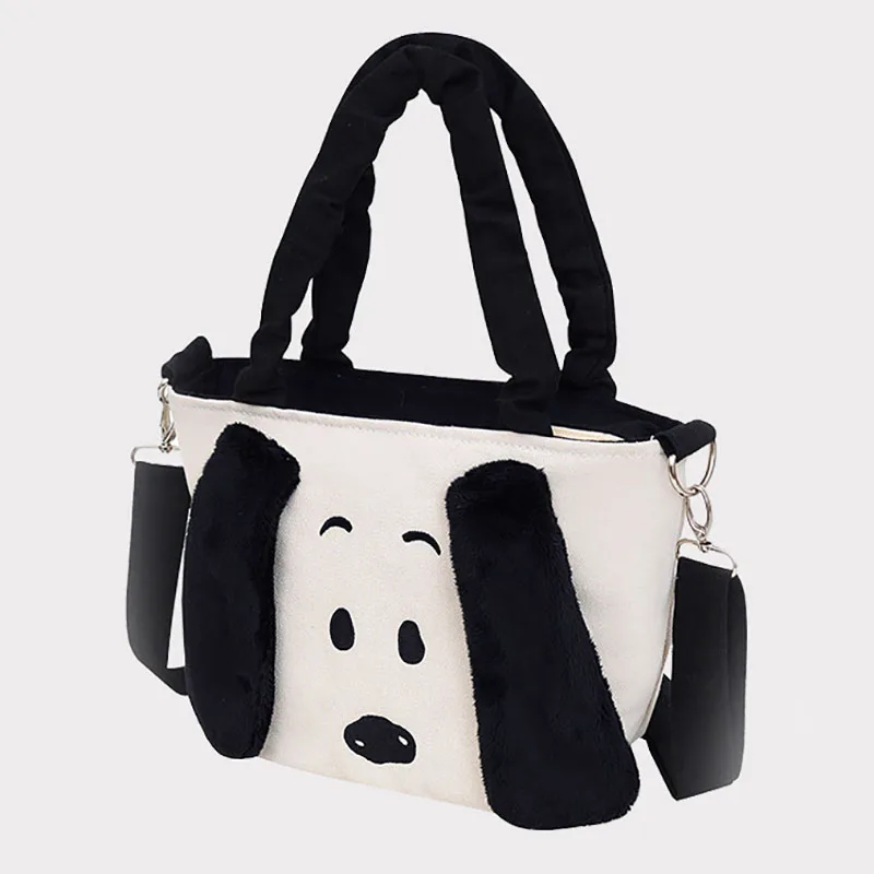 MINISO SNOOPY śliczne uszy torba płócienna haftowana kreskówka damska torba typu Crossbody moda codzienna torba na ramię torba wiadro