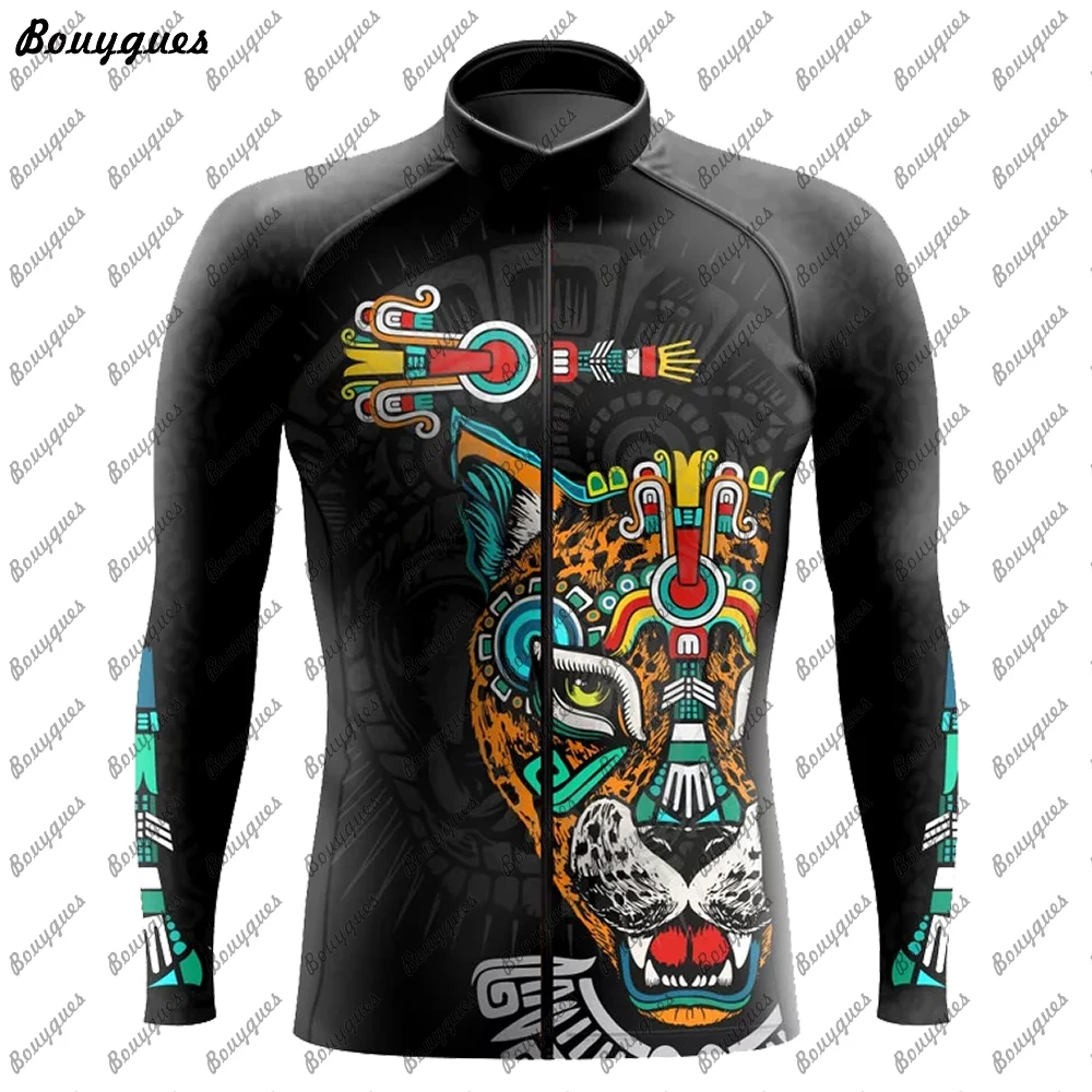 New Team Pro Mexico Cycling Jersey Set Long Sleeve Mountain Bike Cycling Clothing Breathable MTB Bicycle Clothes Wear for Mans