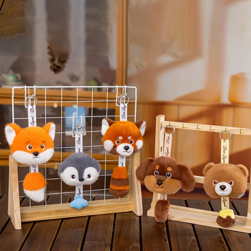 10cm Lovely Raccoon Bear Fox Penguin Dachshund Coin Purse Plush Toys Soft Stuffed Cartoon Animal Plushie Pendant Bag Decoration