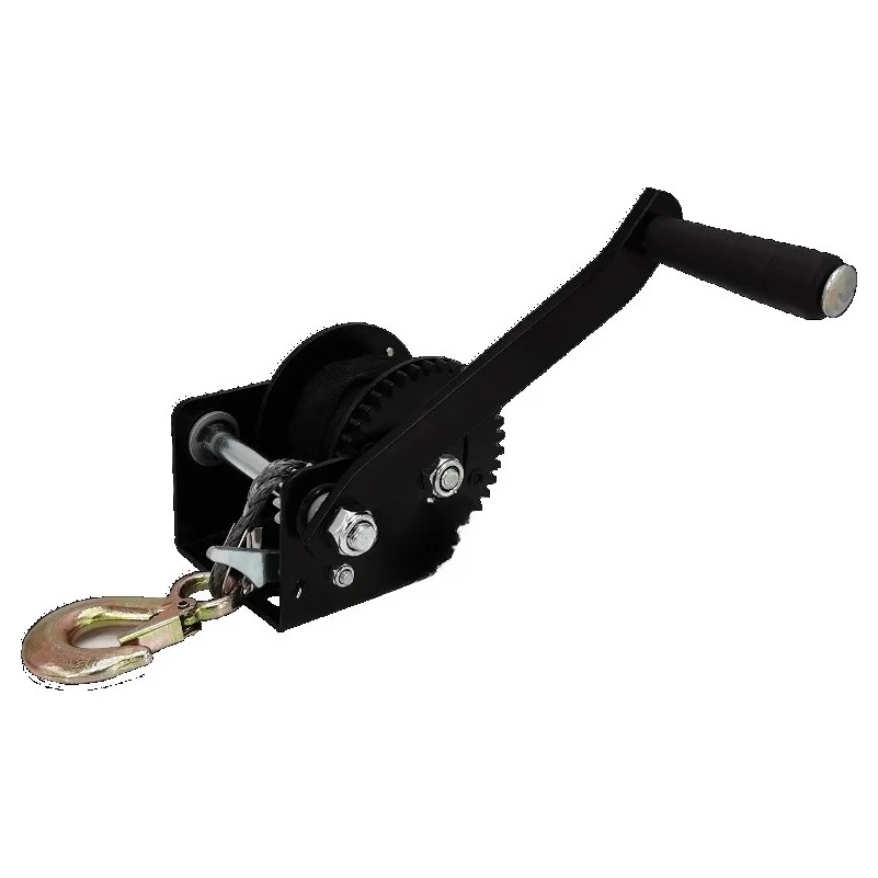 FOR  Mini Manual Portable Hand Winch 800LB Hand Crank Small Winch Trailer Winch with Synthetic Rope Gear Ratio 3.2:1