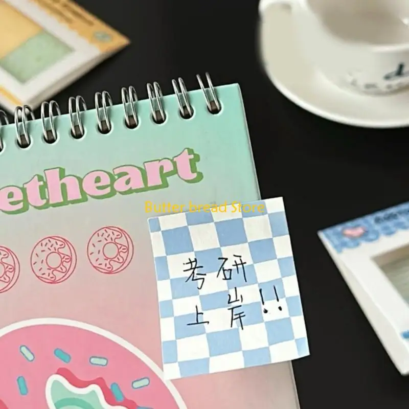 W89C Colorful Note Notepads With Lines Writing Pad Adhesive Paper Multipurpose Note Book for School Office Reminders view 2