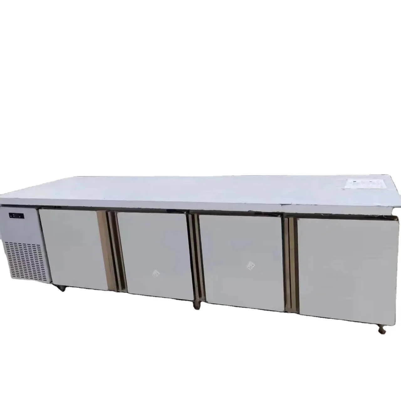 

SANYING Table Water Four Doors Fridge Work Bench Boba Bar Business for Sale