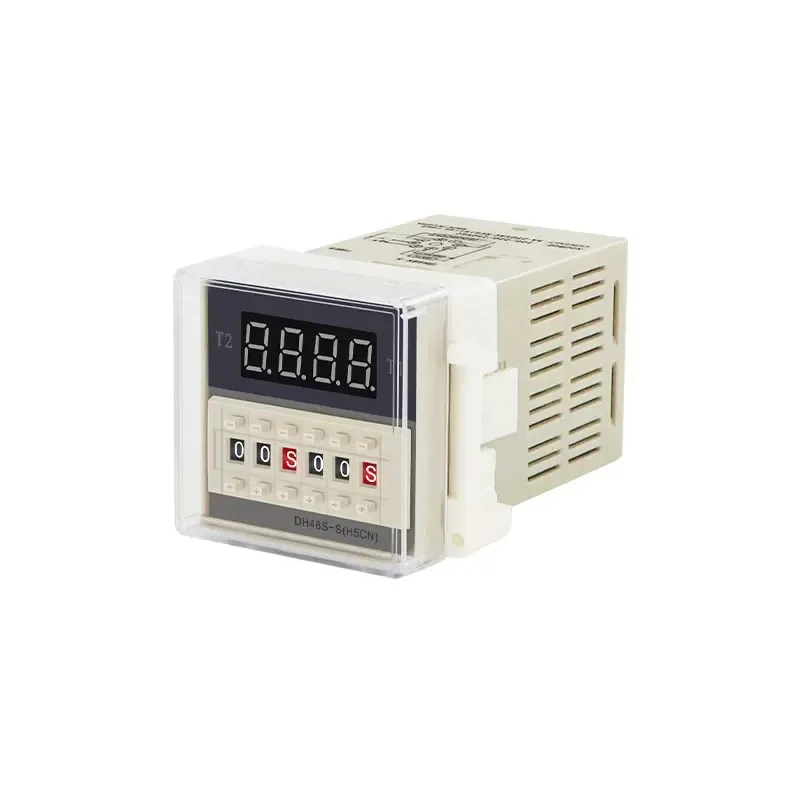 DH48S-S digital cycle timer relay with base 0.1S-99H AC 110V/220V/380V DC 12V/24V programmable delay timer for repeat cycles