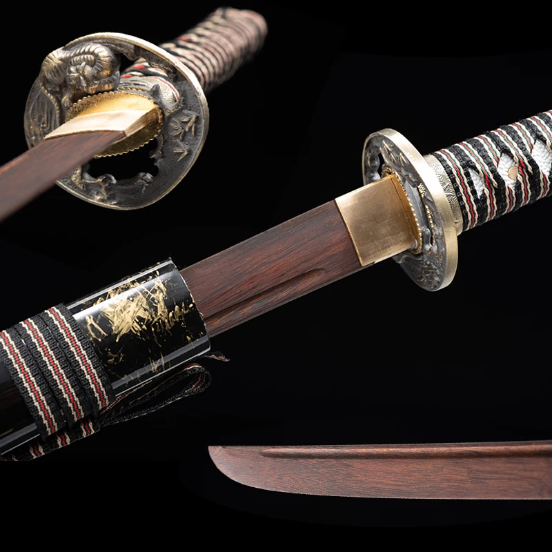 Personal Custom Iaito Training Sword , Wakizashi, Practice Sword, Home Decor, Type D,Lion Tsuba,Wooden Sword