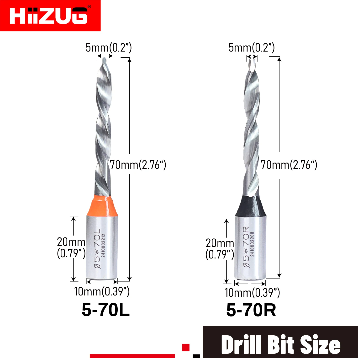 

5x70mm TCT Solid Through Via Drill Bits L /R Rotation Tool with 10mm Shank for Woodworking Drilling Wood Hole Drill Bits