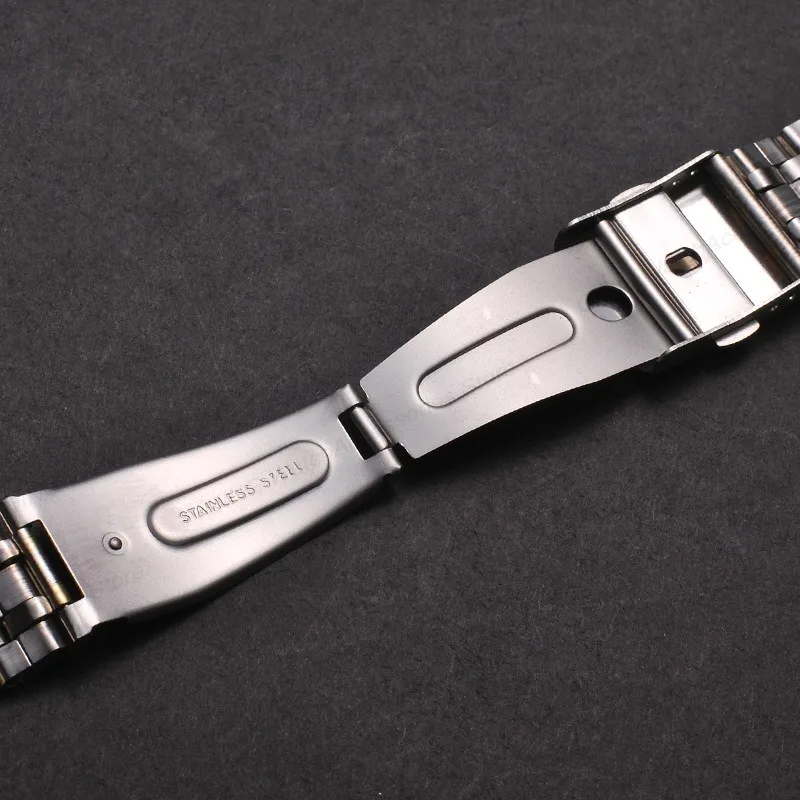 Stainless Steel Strap Universal Bracelet 18/20mm 22mm Metal Watch Band Smartwatch Replacement Wristband for Seiko Folding Buckle