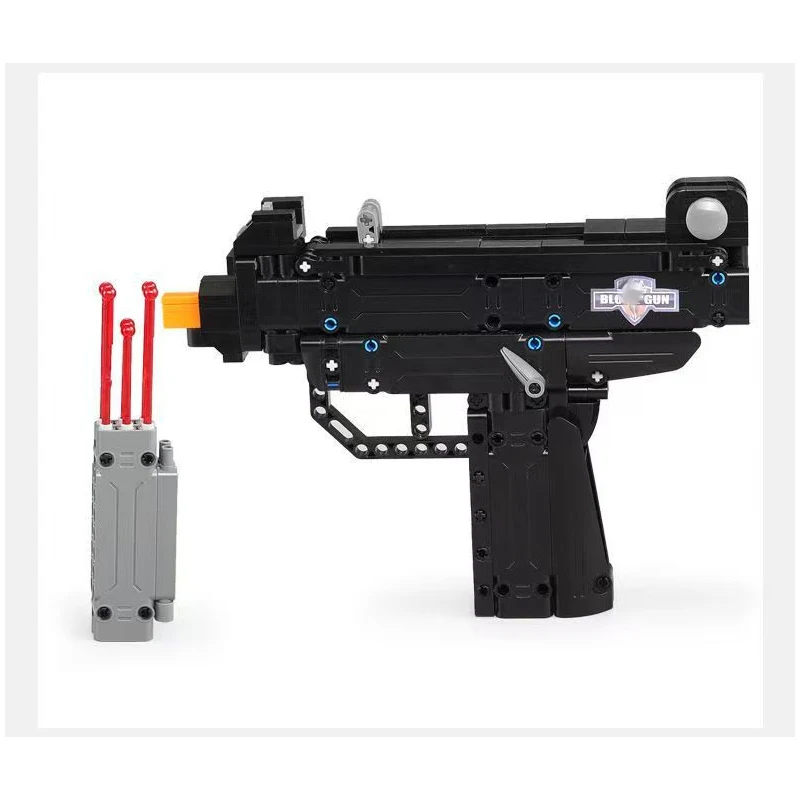 Technical WW2 UZI Submachine Gun Sighting Telescope Models Sniper Building Blocks For Assault Rifle Bricks Toys For Kids Gifts