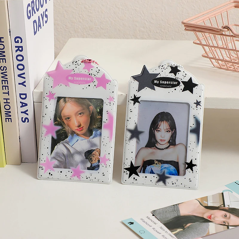 Soporte para tarjeta de fotos de Star Kpop, estuche protector para fotos de Idol, soporte para sesión fotográfica, papelería Kawaii, 3 pulgadas