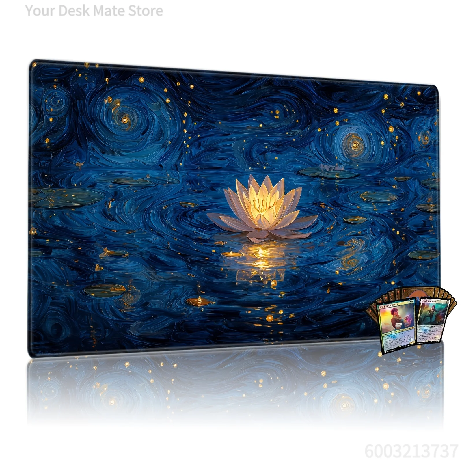 

Starry Night for Lotus Flower Design Magic Party Game Mat Durable Rubber for MTG&TCG Games 35X60cm Mouse Pad Offices Desk Mats
