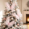1 Piece of Large-Sized Hanging Christmas Pink butterfly Decorations, Laser-Sheen Silk Imitation Butterflies, Christmas Tree Dec 1