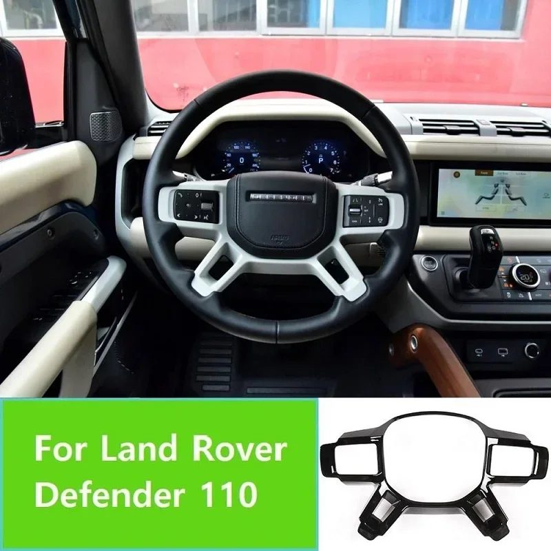 

Новинка! Черный ABS для Land Rover Defender 110 2020 внутренняя отделка автомобильного рулевого колеса автомобильный аксессуар jj