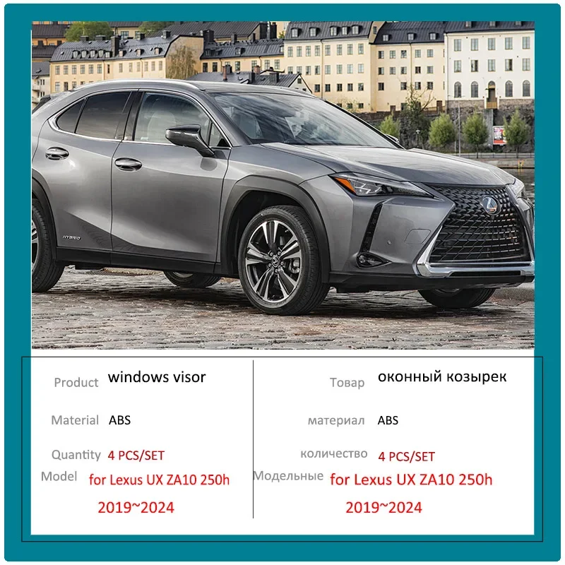 Car Window Visor for Lexus UX ZA10 250h 200 F Sport 2019~2024 Sides Sun Rain Guards Covers Vent Smoke Awning Shelter Accessories