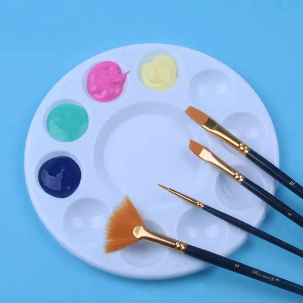 Palet lukis artis, palet cat bulat tidak lengket untuk murid seniman Diy Set 2 untuk cat air
