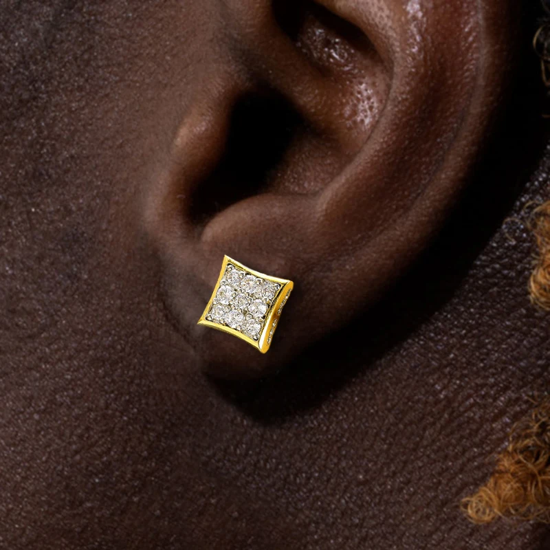 Hip Hop Iced Out Platz Stud Ohrring Für Frauen Männer Mode Bling Voller Kristall Ohrring Rock Punk Schmuck Party Zubehör OHE126
