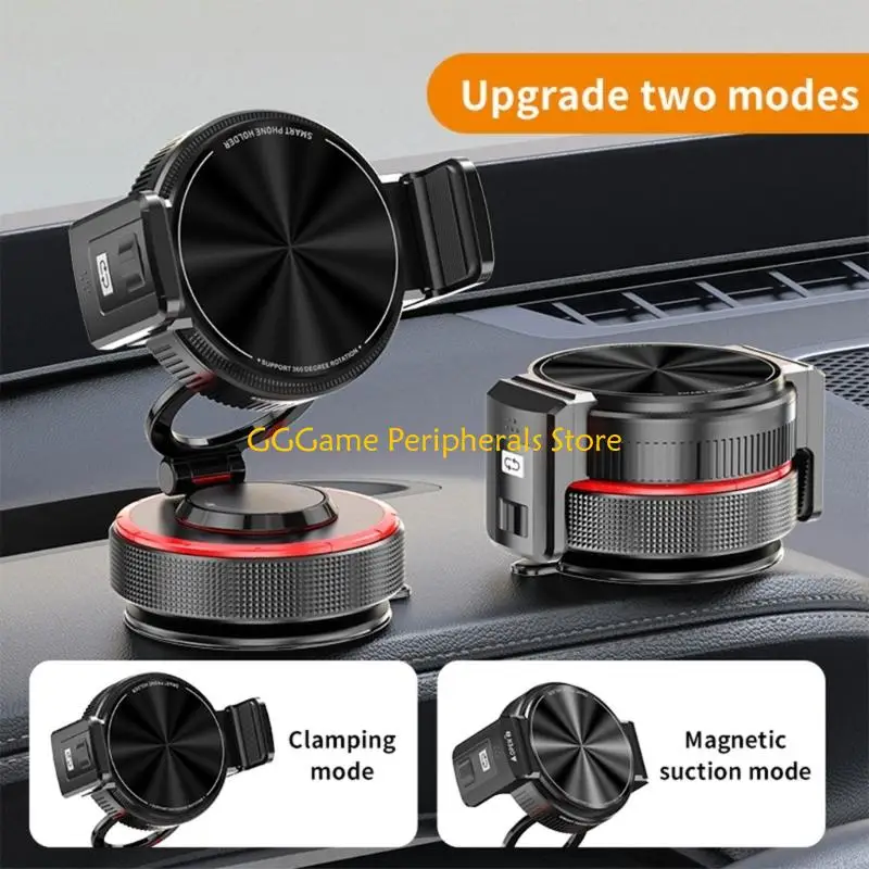 U55B Smartphone Mount for Car with Clamp Holder, Articulating Arm and Suction Base for Windshield Navigation Screen View Daily