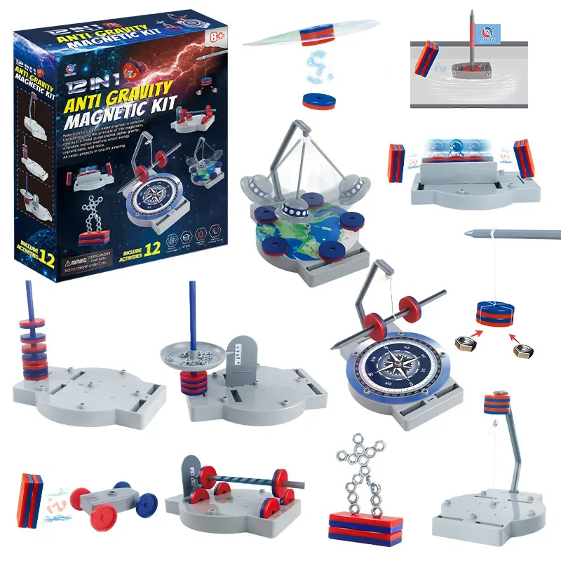 Creative 12 IN 1 Magnetic Science Making Material Kit Physical Experiment Explore Interest Cultivation Kid Educational Toys Gift