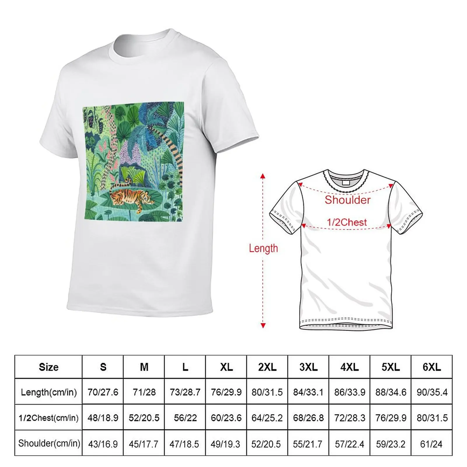 Jungle Tiger T-Shirt Minimal Art Print T-Shirt