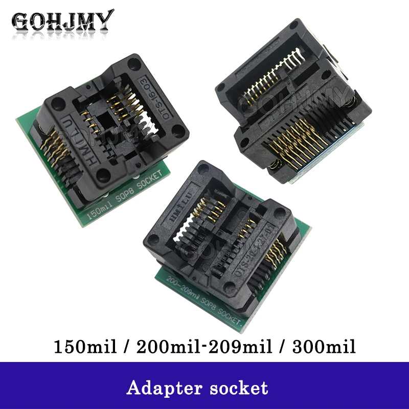 SOP8/SOP16 to DIP8 Wide-body Seat Wide 150mil 200mil 208mil 300mil Programmer SOP8 Adapter Socket for  IC test