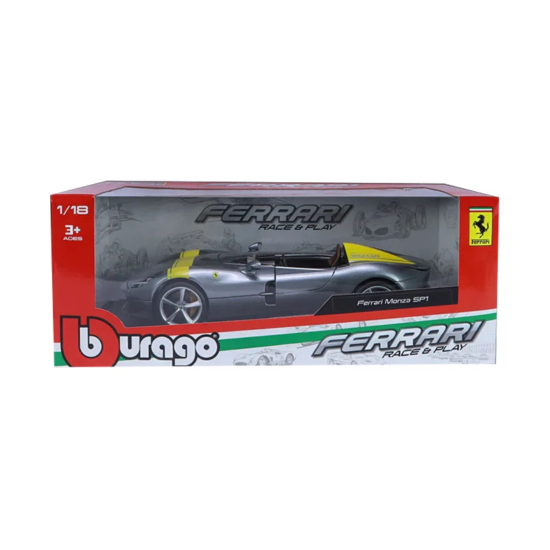 Edycja limitowana Bburago 1:18 Ferrari SP1 aluminiowy model samochodu zabawki odlewany model samochodu dekoracja miniaturowy samochód kolekcjonerski prezent