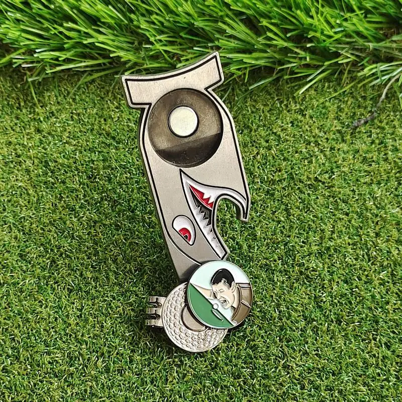 Golf Divot Tool Magnetic Golf Ball Marker With Hat Clip Stainless Steel 4 In 1 Bottle Opener Golf Club Holder Golf Accessories