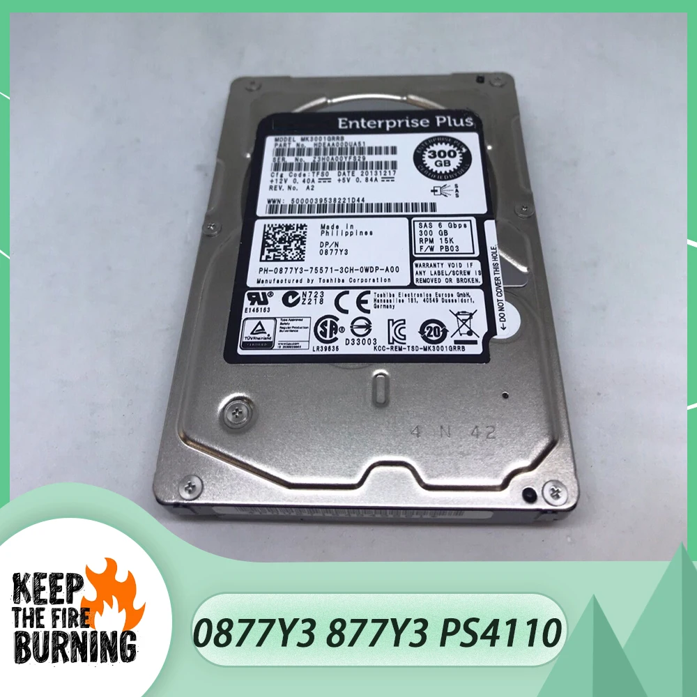 

For Dell 0877Y3 HDD 300G SAS 15K 6G 2.5'' 877Y3 PS4110 Storage Hard Disk