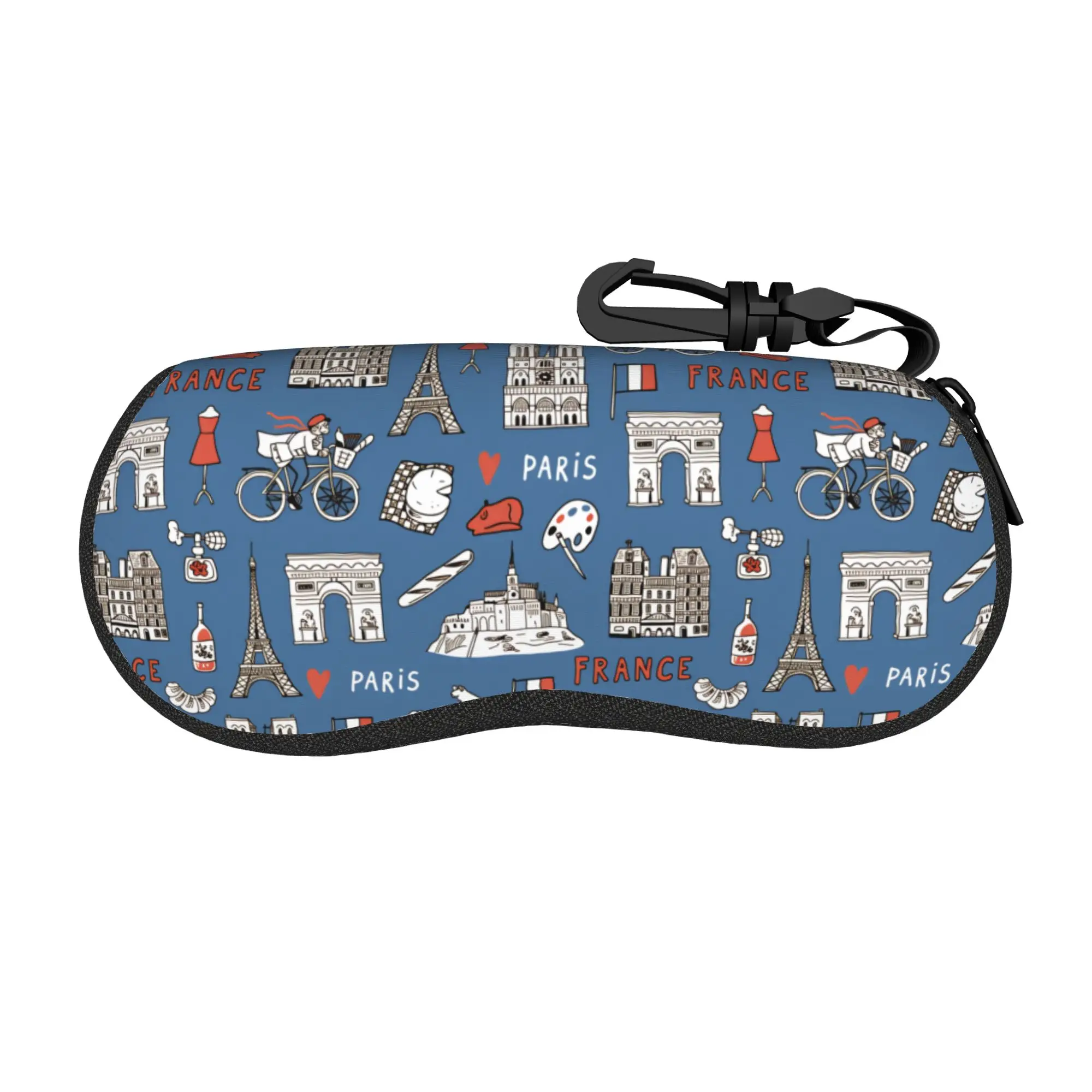 French Paris Glasses Case Cover Fashion Portable Sunglasses Case Men Women Daily Eyeglass Protector Retro Eyewear Box