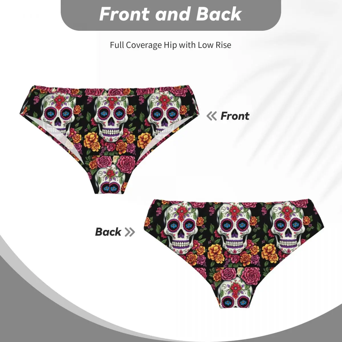 Pantalones triangulares para hombre, ropa interior con calavera de azúcar del Día de los muertos, calzoncillos sexis, bragas cómodas transpirables para el sudor