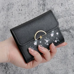 2024 new small wallet female short Korean version of the tide folding personality students cute mini fashion coin purse wallet
