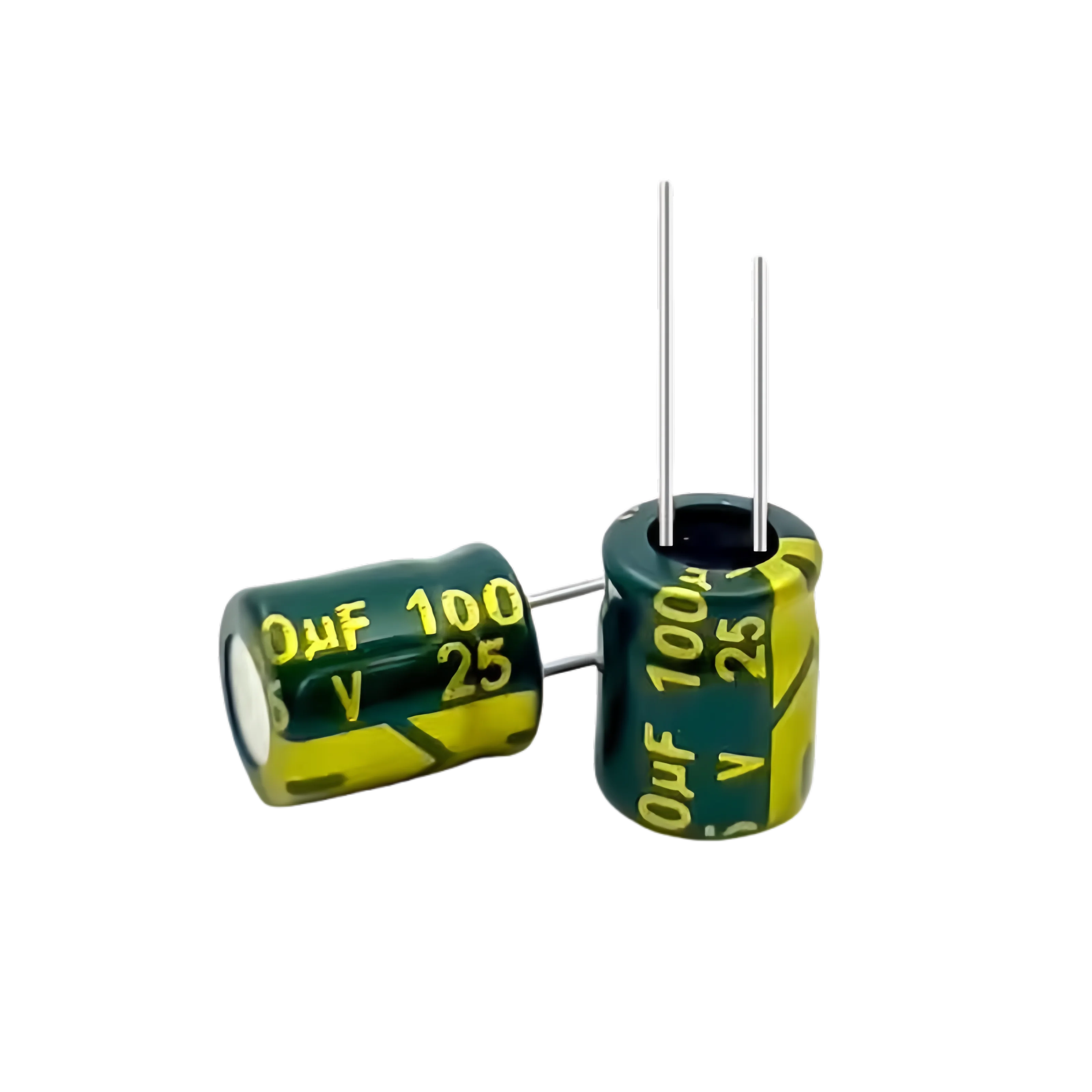 

50 шт. оригинальный 25v100uf низкий ESR/импеданс высокая частота 25 В 100 мкФ алюминиевый электролитический конденсатор 25 В 100 мкФ Размер: 6X7/5X11 мм