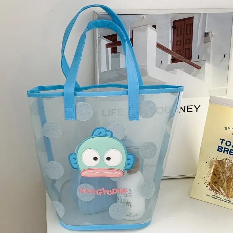

Sanrio аниме Kawaii Hangyodon Sweet сетчатая сумочка Cute Cartoon Toiletry большая емкость сумка через плечо для плавания подарки для девочек