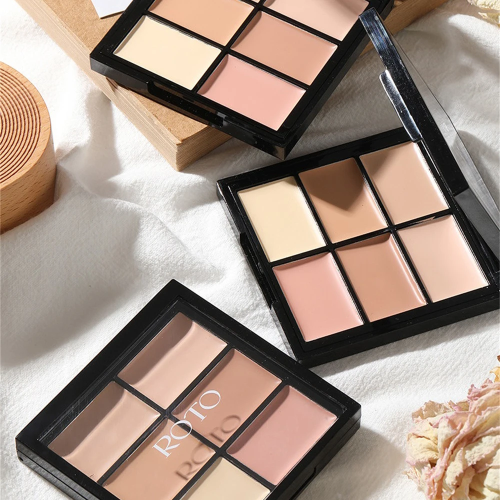 1/2/3PCS 6-colors Concealer Plate Matte Contouring Concealer Shadow Palette Natural Brighten Fully Cover Dark Circles Acne Marks