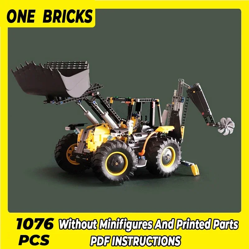 Moc Building Bricks City Car Model C-Model Backhoe Loader Technology Modular Blocks Gifts Toys For Children DIY Sets Assembly