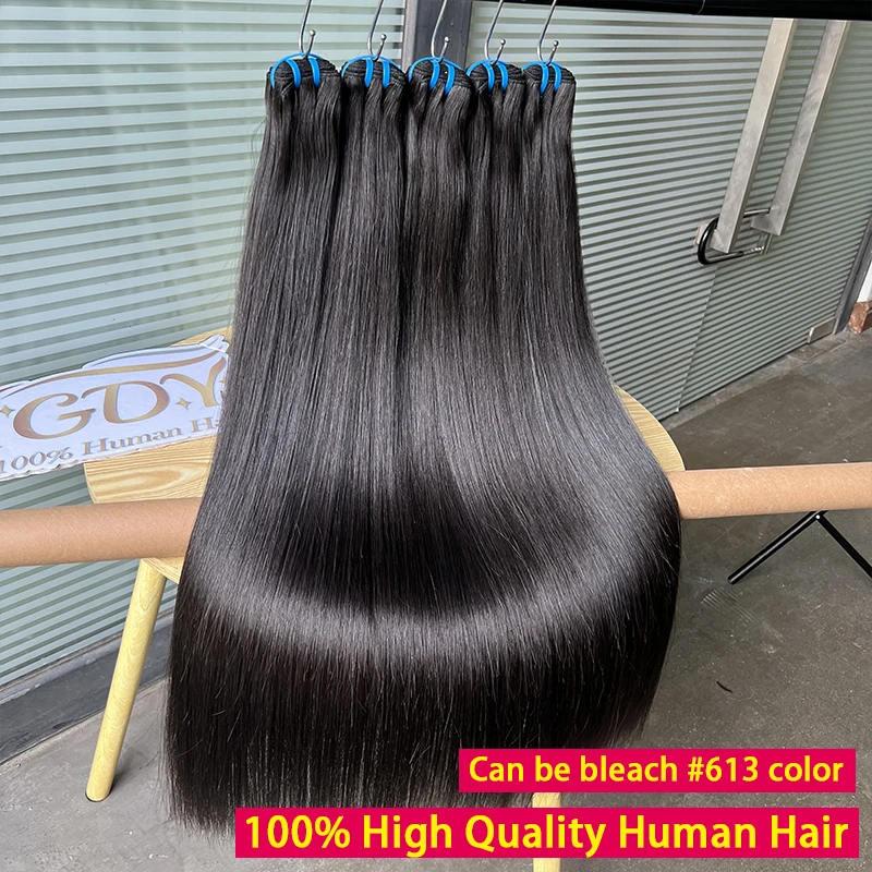 18A العظام حزم مستقيمة 100% الشعر البشري الفيتنامية وصلات شعر خام اللون الطبيعي غير المجهزة الشعر يمكن تبييضها # 613 لون #1