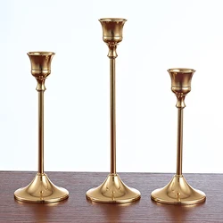 Candlestick Holders Kit Brass Gold Candlestick Set Wedding Table Decorative Candlestick Stand For Party Dinning