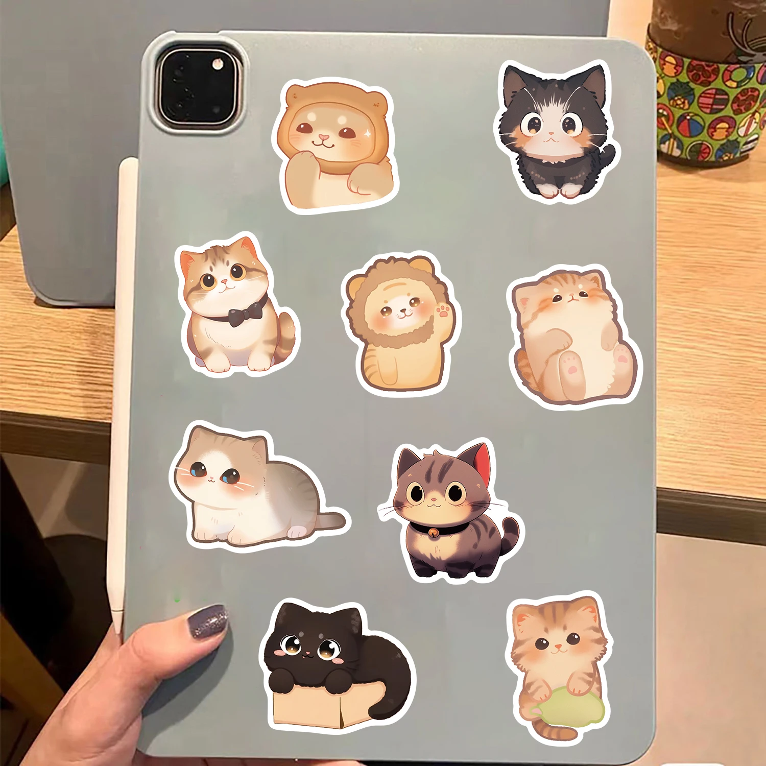 50/100 Stück Runde Katzenaugen-Aufkleber für Handy, Scrapbook, Wasserfest, für Laptops, DIY, Gepäck, Motorrad, Transparente Notizbuch-Sticker