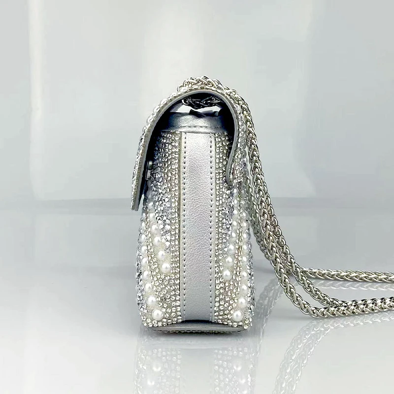 JIOMAY Glamorous Shoulder Bags Luxury Designer Bags Portable Purses for Women For Wedding Tote Bag New Fashion Pearl Purse