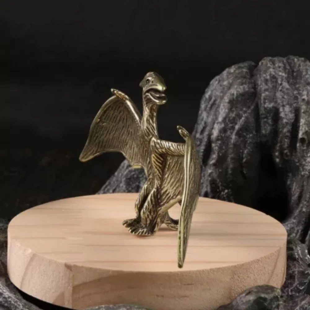 Solid Brass Triceratops Figurine Statue Home Ornament Collectibles