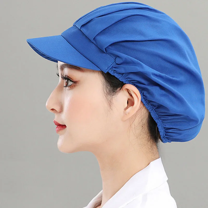 2 pezzi servizio di ristorazione cappello da lavoro cappello da cuoco cucina berretto igienico cottura antipolvere a prova di fumo tappi di copertura per capelli cucina dell'hotel berretto da cuoco