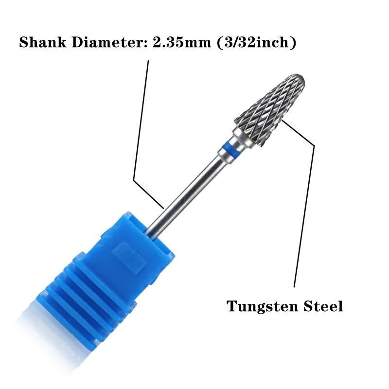 Broca de carburo de tungsteno para uñas, 1 piezas, taladro eléctrico para manicura, cabezales de Gringing de repuesto para Gel acrílico, removedor de pulido