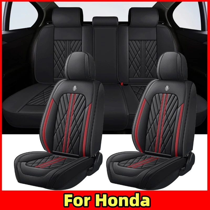 

Чехол на автомобильное сиденье, высококачественный чехол из искусственной кожи, мягкий, водонепроницаемый, износостойкий, чехол на сиденье, полный набор из 5 мест для Honda