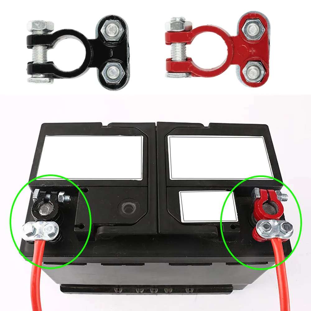 Car Battery Terminal 12V 24V Clamp Pile Head Connector Pole Post Heavy-duty Clamp Clip Terminal Pile Head for Auto Boat Truck