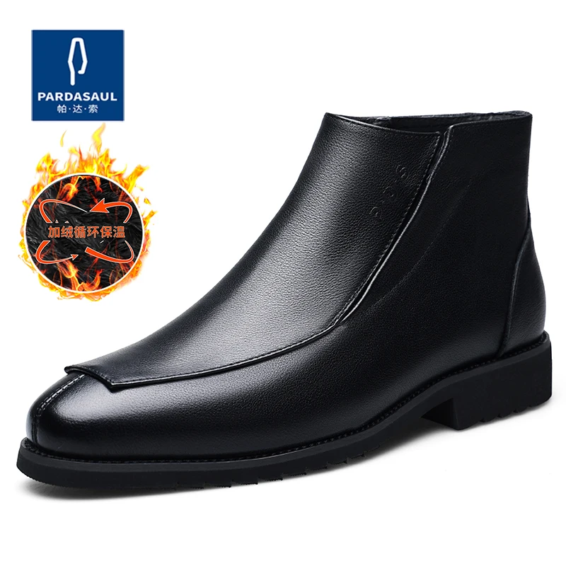 Botas Chelsea Pardasaul, botas altas de cuero para hombre, nuevo estilo, botas cortas forradas de invierno 241102