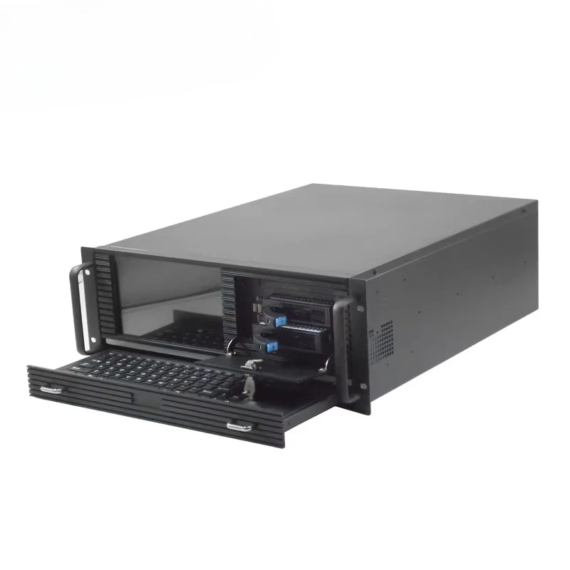 High performance 4U 550MM Depth Workstation Server Case Industrail PC Chassis All-in-one 4U Rack Case With 8.9 Inch LCD screen