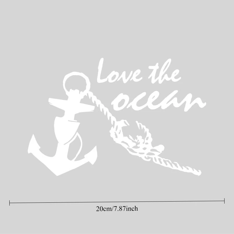 1pc Anchor Love The Ocean Vinyl Sticker, Waterproof Nautical Decal For Boat, SUV, Camper Van & Car Window