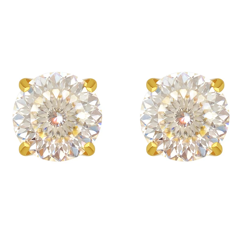Hip Hop Real D Color Moissanite Stud Earrings For Women BirdNest Cut 925 Sterling Silver Sparkling Earring Birthday Gift Jewelry