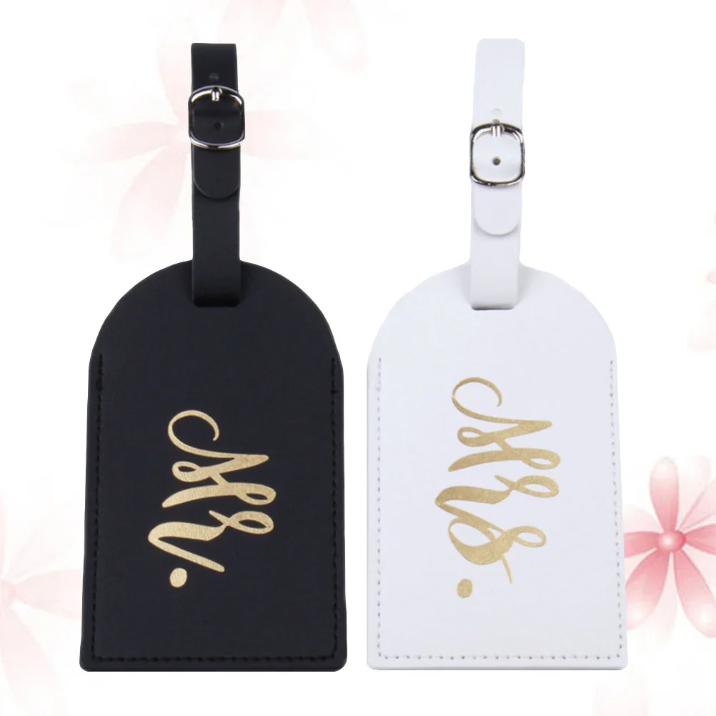 

2 шт., идентификационные бирки для багажа, черно-белые этикетки для дорожных сумок, прочный гибкий регулируемый ремень из искусственной кожи, идентификация багажа для чемодана