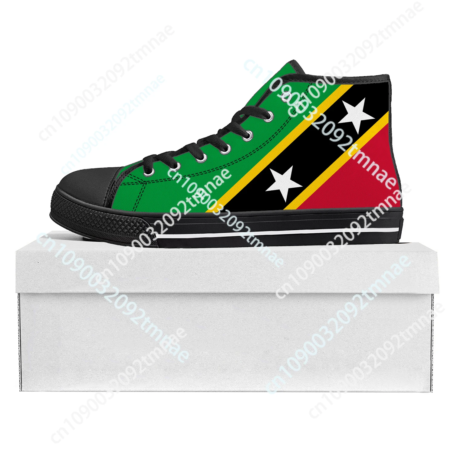 St Kitts and Nevis Flag High Top High Quality Sneakers Mens Womens Teenager Canvas Sneaker Casual Couple Shoes Custom Shoe